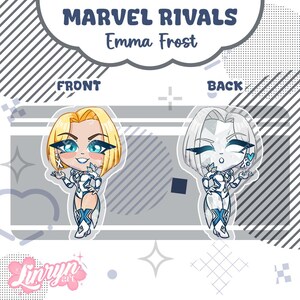 MARVEL RIVALS Charms + Stickers! - Jeff, Cloak & Dagger, Scarlet Witch, Emma Frost, Magik Emma Frost