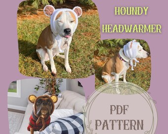 Houndy Headwarmer Circular Knitting Machine Pattern, Dog Earwarmer Knitting Machine Pattern, Addi King Pattern, Sentro 48 Pattern