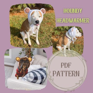 Houndy Headwarmer Circular Knitting Machine Pattern, Dog Earwarmer Knitting Machine Pattern, Addi King Pattern, Sentro 48 Pattern image 1