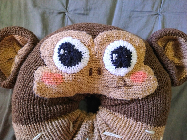 Circular Knitting Machine Monkey Donut Pattern, Addi Express, Sentro 48, Kawaii Monkey Pillow image 5