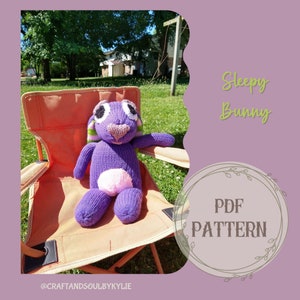 Sleepy Bunny Circular Knitting Machine Pattern, Sentro 48, Addi Express, Knitting Machine Pattern Stuffed Animal, Plushie, Stuffie