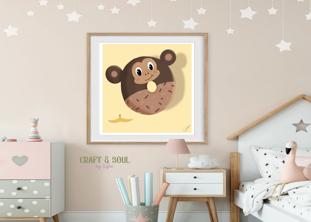 Monkey Nursery Wall Art, Monkey Classroom Decor, Monkey Kids Room Decor