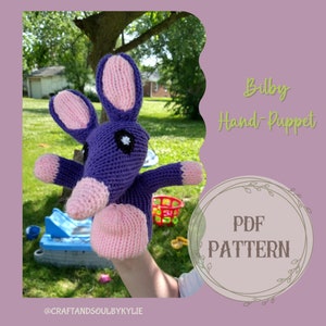 Bilby Hand Puppet Circular Knitting Machine Pattern, Addi Knitting Machine Pattern, Sentro Knitting Pattern, Stuffed Animal Pattern