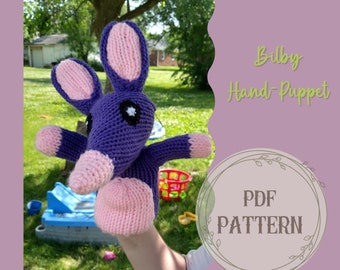 Bilby Hand Puppet Circular Knitting Machine Pattern, Addi Knitting Machine Pattern, Sentro Knitting Pattern, Stuffed Animal Pattern