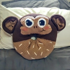 Circular Knitting Machine Monkey Donut Pattern, Addi Express, Sentro 48, Kawaii Monkey Pillow image 6