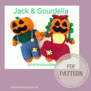 Jack & Gourdelia Pumpkin Dolls Circular Knitting Machine Pattern Bundle, Addi Knitting Machine Pattern, Sentro Knitting Machine Pattern