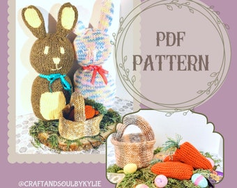 Knitting Machine Pattern Bunny, Knitting Machine Stuffed Animal Pattern, Easter Bunny Pattern