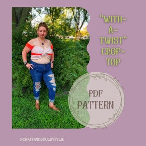 With-A-Twist Circular Knitting Machine Crop-Top Pattern, Addi Knitting Machine Crop Top Pattern, Circular Knitting Machine Bralette Pattern