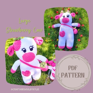 Large Strawberry Cow Circular Knitting Machine Pattern Bundle, Addi Knitting Machine Pattern, Sentro Knitting Machine Pattern