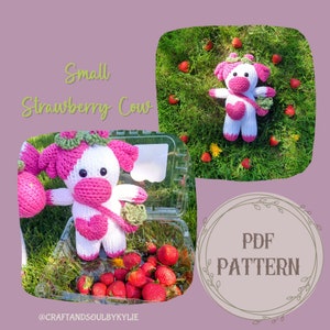 Small Strawberry Cow Circular Knitting Machine Pattern Bundle, Addi Knitting Machine Pattern, Sentro Knitting Machine Pattern