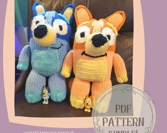 Heeler Sister Circular Knitting Machine Pattern, Sentro 48, Addi Express, Knitting Machine Pattern Stuffed Animal, Plushie, Stuffie