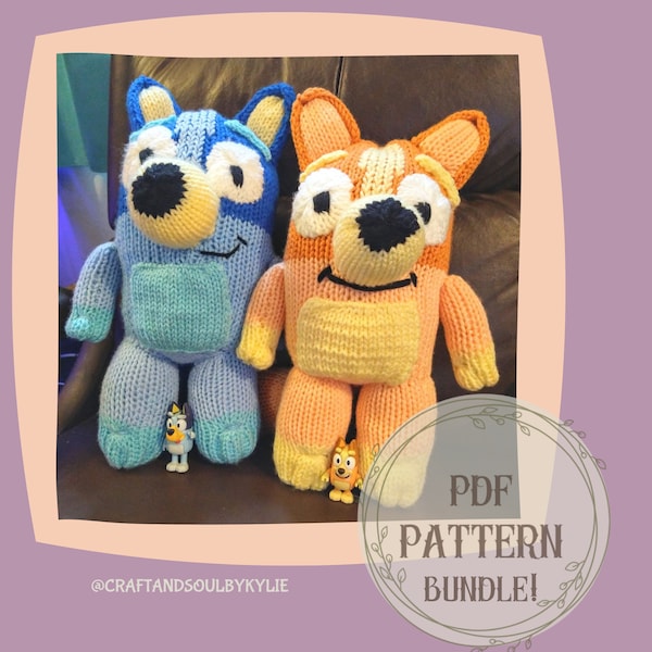 Heeler Sister Circular Knitting Machine Pattern, Sentro 48, Addi Express, Knitting Machine Pattern Stuffed Animal, Plushie, Stuffie