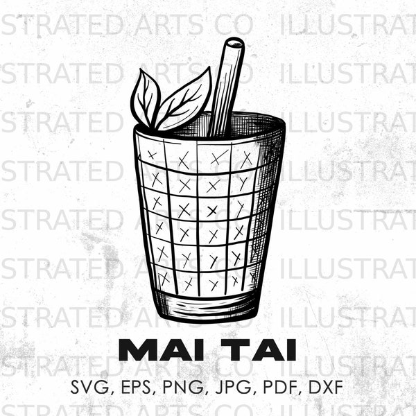 Mai Tai svg, Drink svg, png, jpg, pdf, eps, dxf | alcohol, clipart, instant download