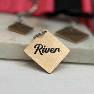 Personalized Dog Tag • Diamond Shaped Engraved Dog Tag • Stainless Steel • Custom Dog Tag • Dog Name Tag •