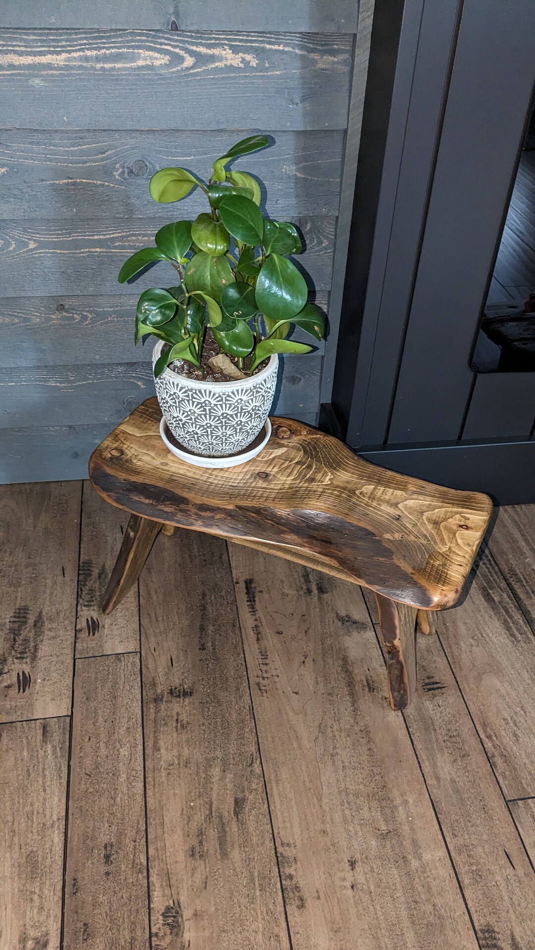 Wooden Stool Minimal Rustic Natural Plant Riser Stand - Etsy