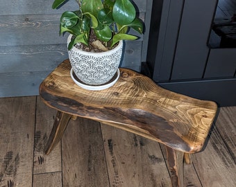 Wooden Stool | Minimal Rustic | Natural Plant Riser Stand