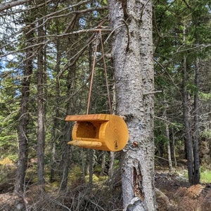 Log Bird Feeder Natural Reclaimed Wood image 4