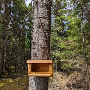 Log Bird Feeder Natural Reclaimed Wood image 2