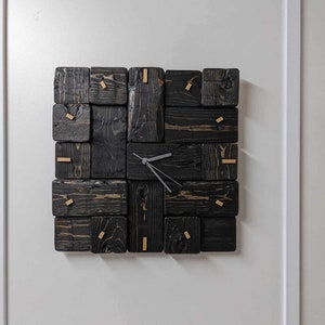 Reclaimed Wood Clock | Square Rustic Wall Clock |