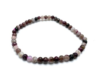 4 MM Blossom Tourmaline Stretch Bracelet 7.5"