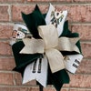 RED STRIPE SCATTERED  NUTCRACKER & BOW SET