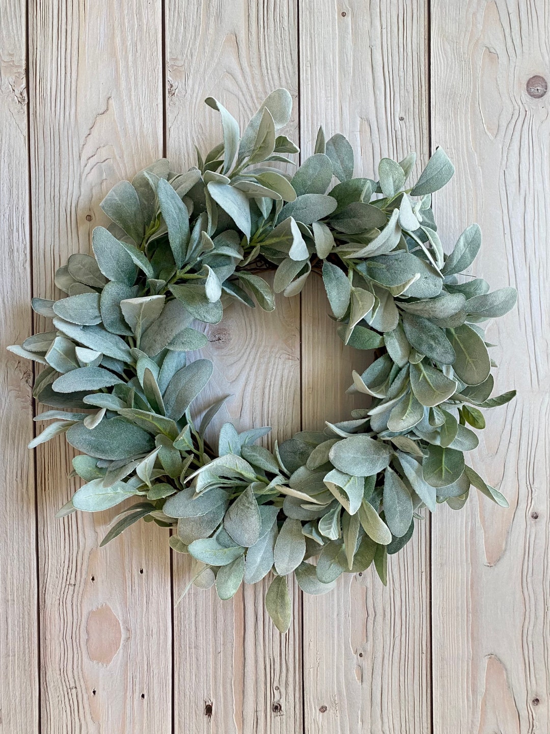 Year Round All Season Lamb’s Ear Wreath Farmhouse Front Door Wreath ...