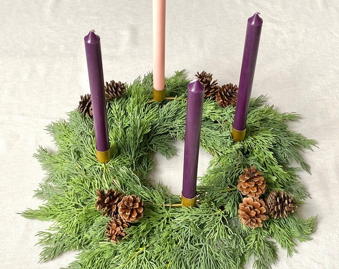 Advent Wreath, Advent Candle Holder for Tabletop, Church Advent Candle Holder, Caltholic Advent