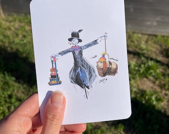 Howl Inspired Celebration Print | Turnip Head| Heen | Birthday Card | Anime Postcard Print or Folded Card