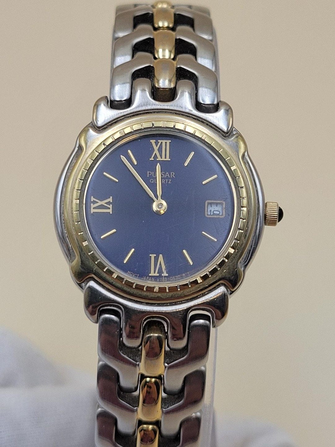 Vintage Pulsar Ladies Two-tone Dress Watch - Blue Dial  display picture 1