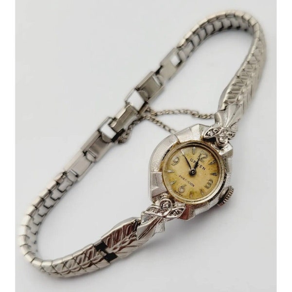 Vintage Gruen Swiss Switzerland 10K RGP Bezel Watch w/ 1/20 10KGF Shells Band