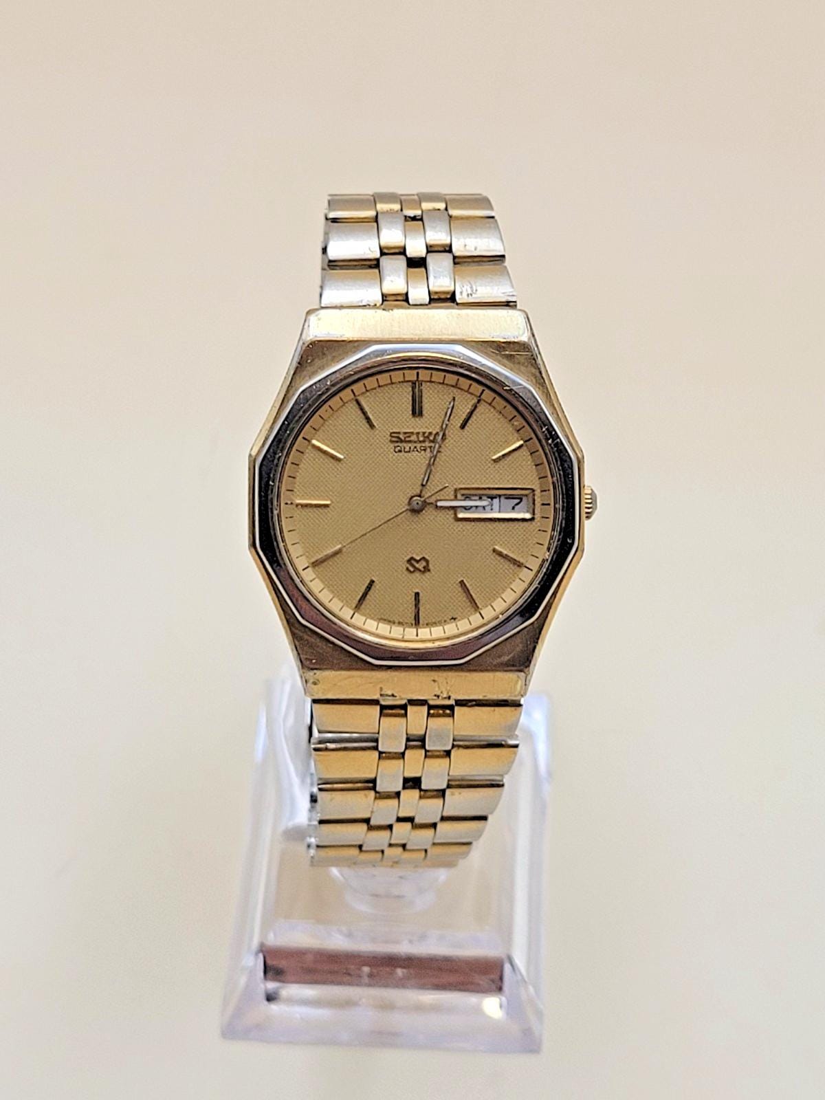 1982 Seiko SQ100 Nautilus Stainless Steel Gold Tone Watch 293278 Spain Seiko Sq100 - Etsy main image 4