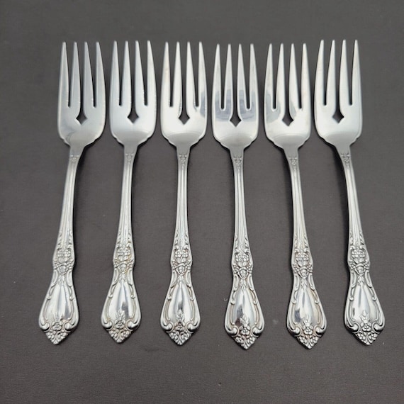 Set of 6 Oneida Salad Fork KENNETT Square Distinction Deluxe