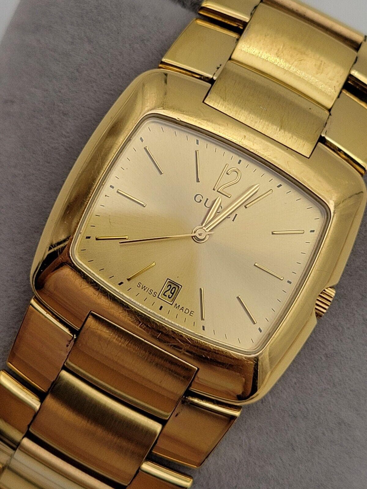 GUCCI 8500M Quartz Watch GOLD Plated 7 Jewels Swiss Original