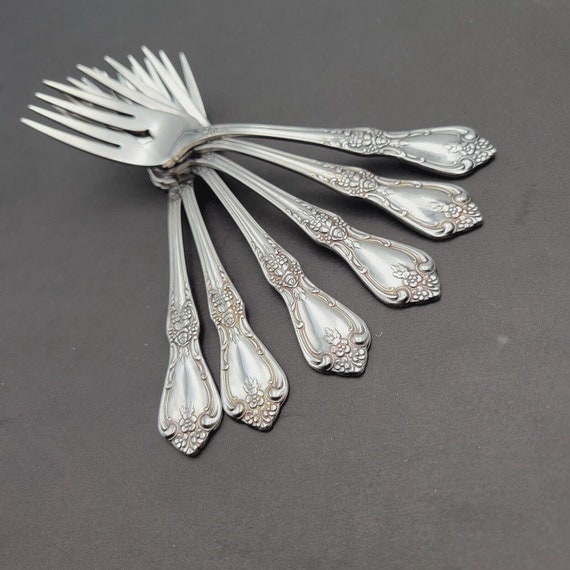 Set of 6 Oneida Salad Fork KENNETT Square Distinction Deluxe