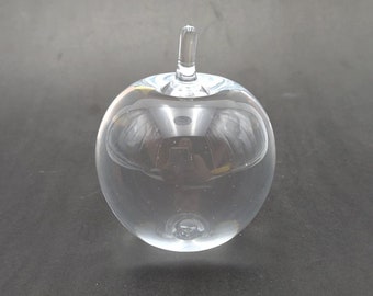 Vintage Apple Shaped Glass Paper weight Signed Cartier