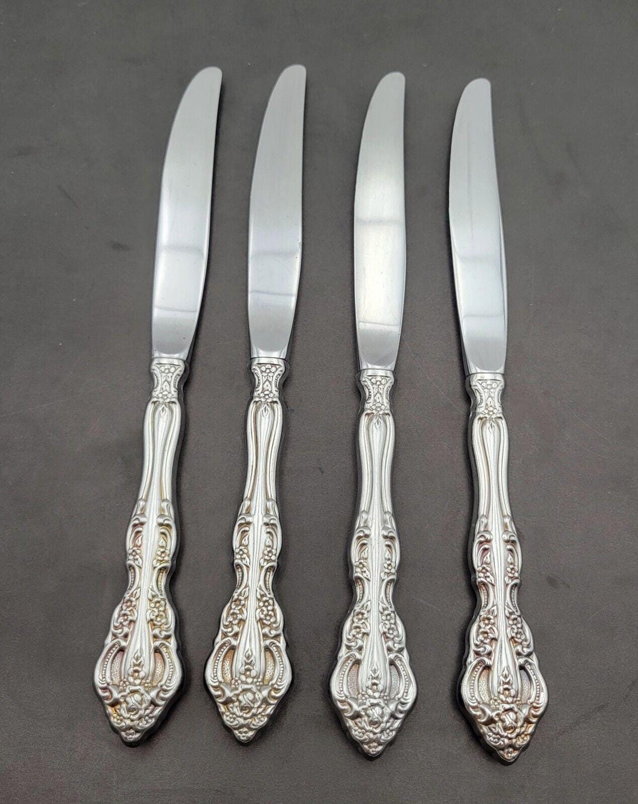 Vintage Oneida Michelangelo Set 4 Cube Dinner Knife Heirloom
