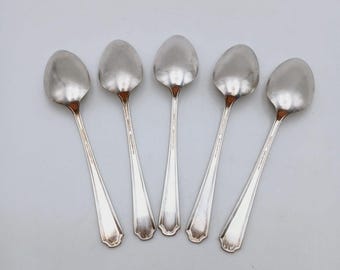 Tudor Plate Oneida Community Algonquin Set of 5 Servings  Tudor Plate Oneida Community Algonquin Set of 5 Servings Spoon Vtg main image 2