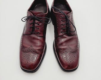 Vtg COLE HAAN Preston Brown Leather Classic Wingtip Oxford  display picture 1