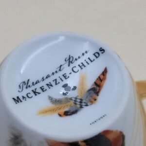 MacKenzie-Childs Pheasant Run Morning Glory Mug Tumbler Courtly Check Gold RARE image 9