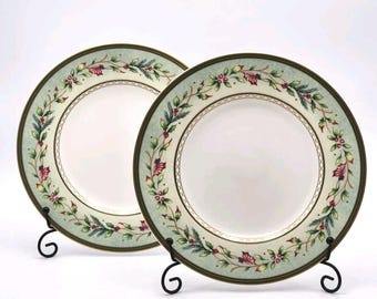 Set di 2 piatti da insalata Fitz and Floyd Winter Holiday Garland da 9 1/4"