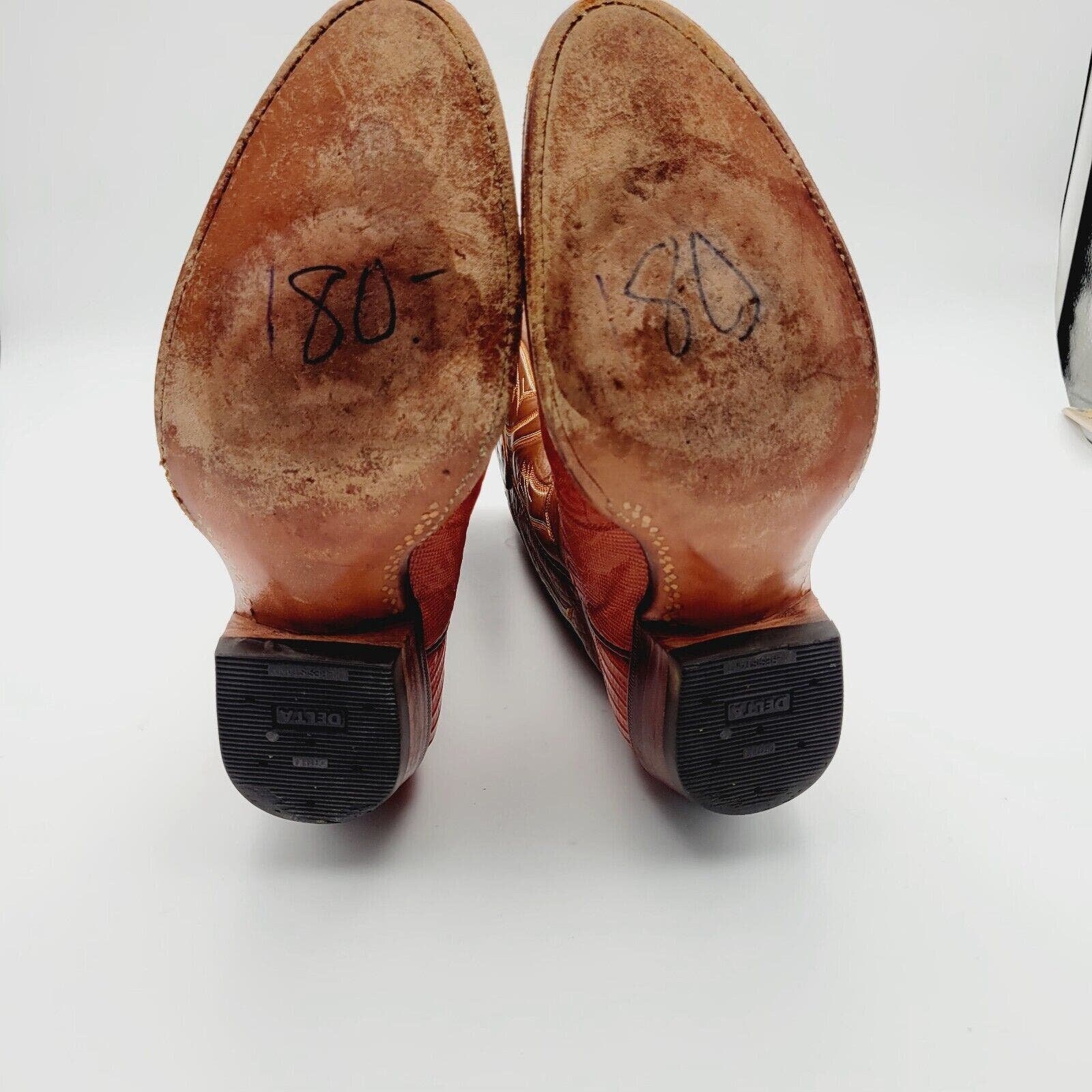 VTG Cowtown Boots Lizard Cowboy Boots Size 8 E Model Number  display picture 1