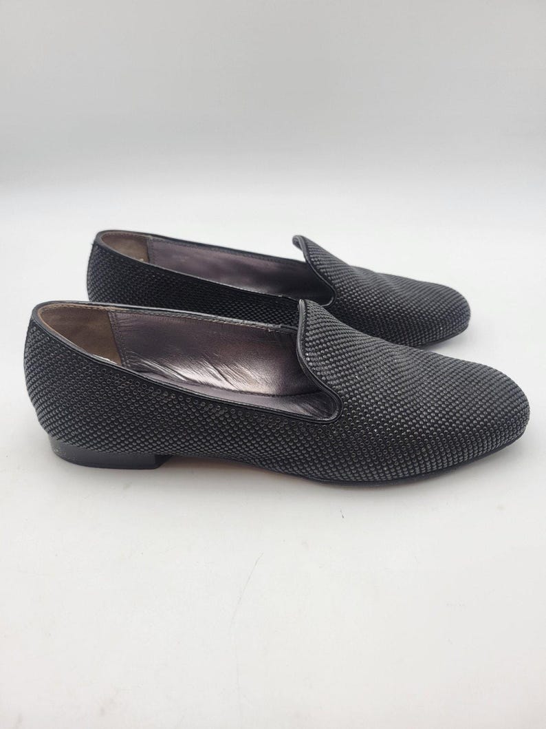 Donald J. Pliner Hazel Slip On Loafer Shoes Womens Black Embellished Suede 7.5M image 7