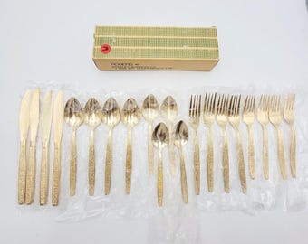 Rogers Gold La Spana Electroplate Flatware Vtg 20 Pcs Set 4 Place Set