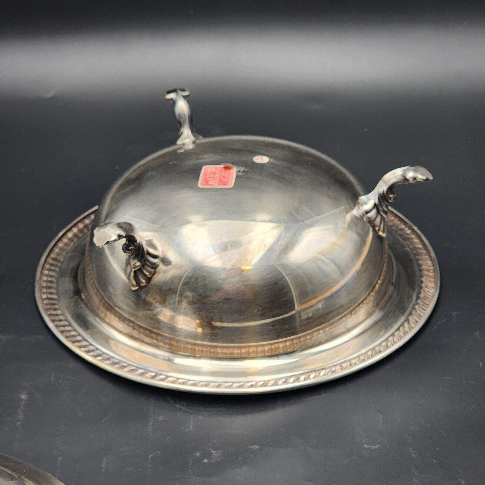 F.B. Rogers Silver Co. シルバー脚付きビュッフェサーバー FB Rogers 1883 脚付きビュッフェサーバー（蓋付き）10.5インチ