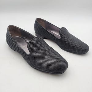 Donald J. Pliner Hazel Slip On Loafer Shoes Womens Black Embellished Suede 7.5M image 2