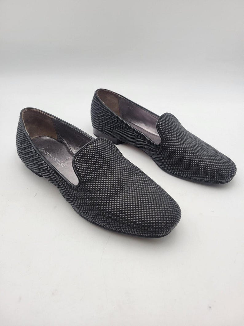 Donald J. Pliner Hazel Slip On Loafer Shoes Womens Black Embellished Suede 7.5M image 2