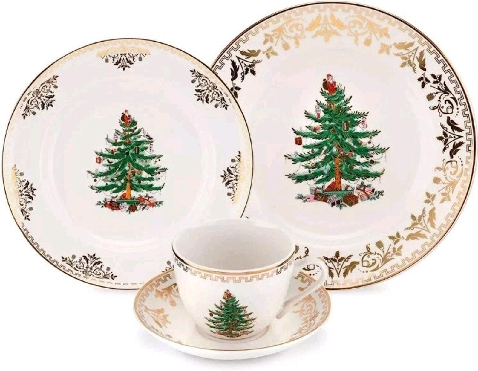 スポード の クリスマス ツリー ゴールド サラダ プレート 4 個 セット