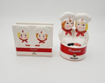 Vintage Campbell's Soup Kids Napkin Holder, Chef Sponge Holder Figure Kitchen