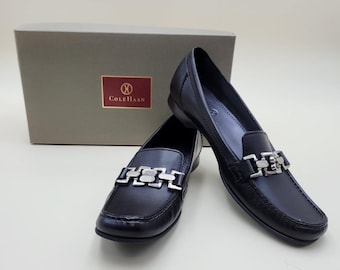 Zapatos planos de piel negra Cole Haan Anjali Moc para mujer, talla 10 4A D20403
