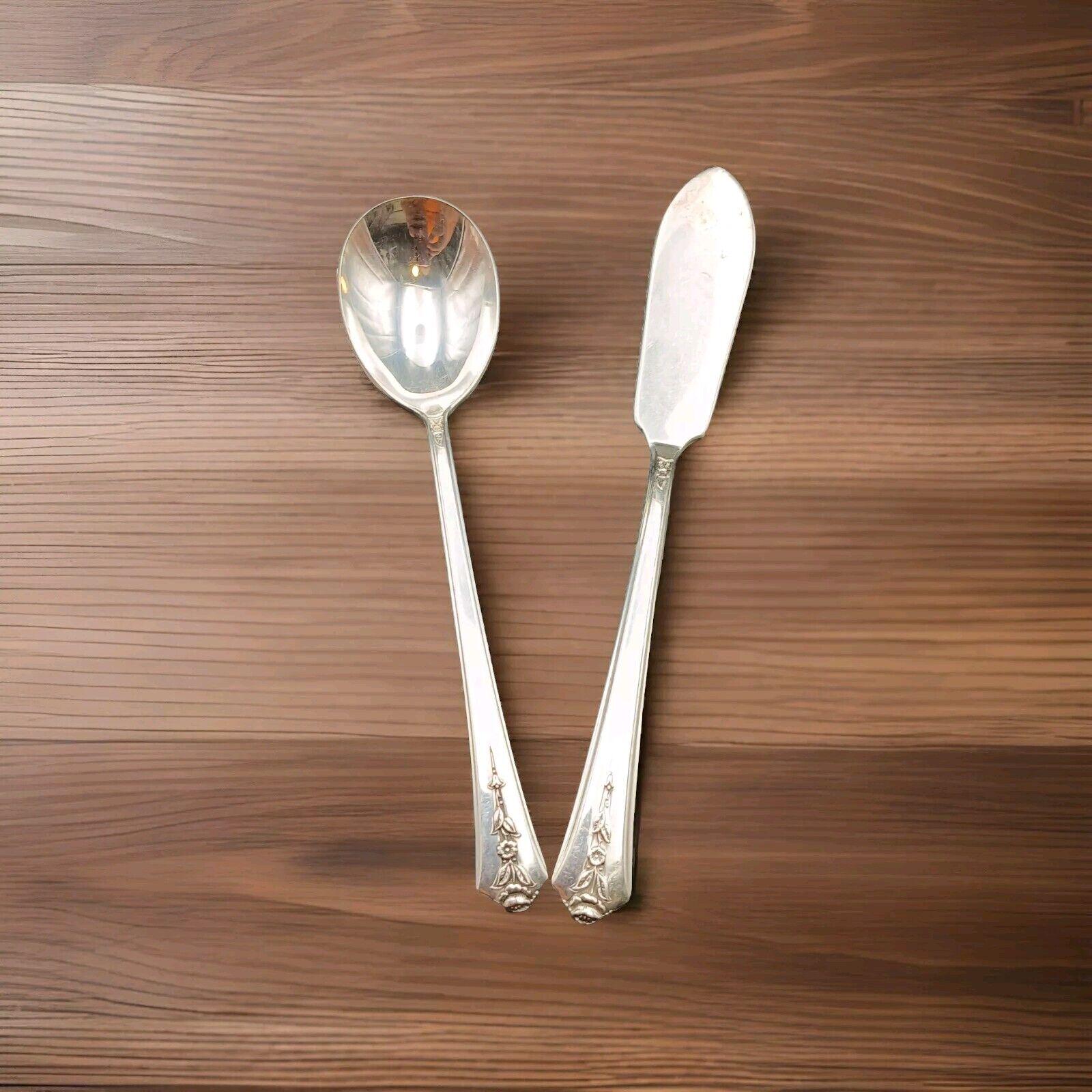 Set 2 Holmes and Edwards SPRING GARDEN Butter Knive and Sugar